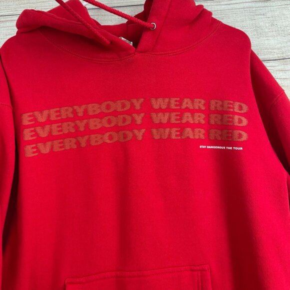 YG Stay Dangerous the Tour Hoodie Sweatshirt Adult Size M Red 2018 Concert Merch - Picture 5 of 10